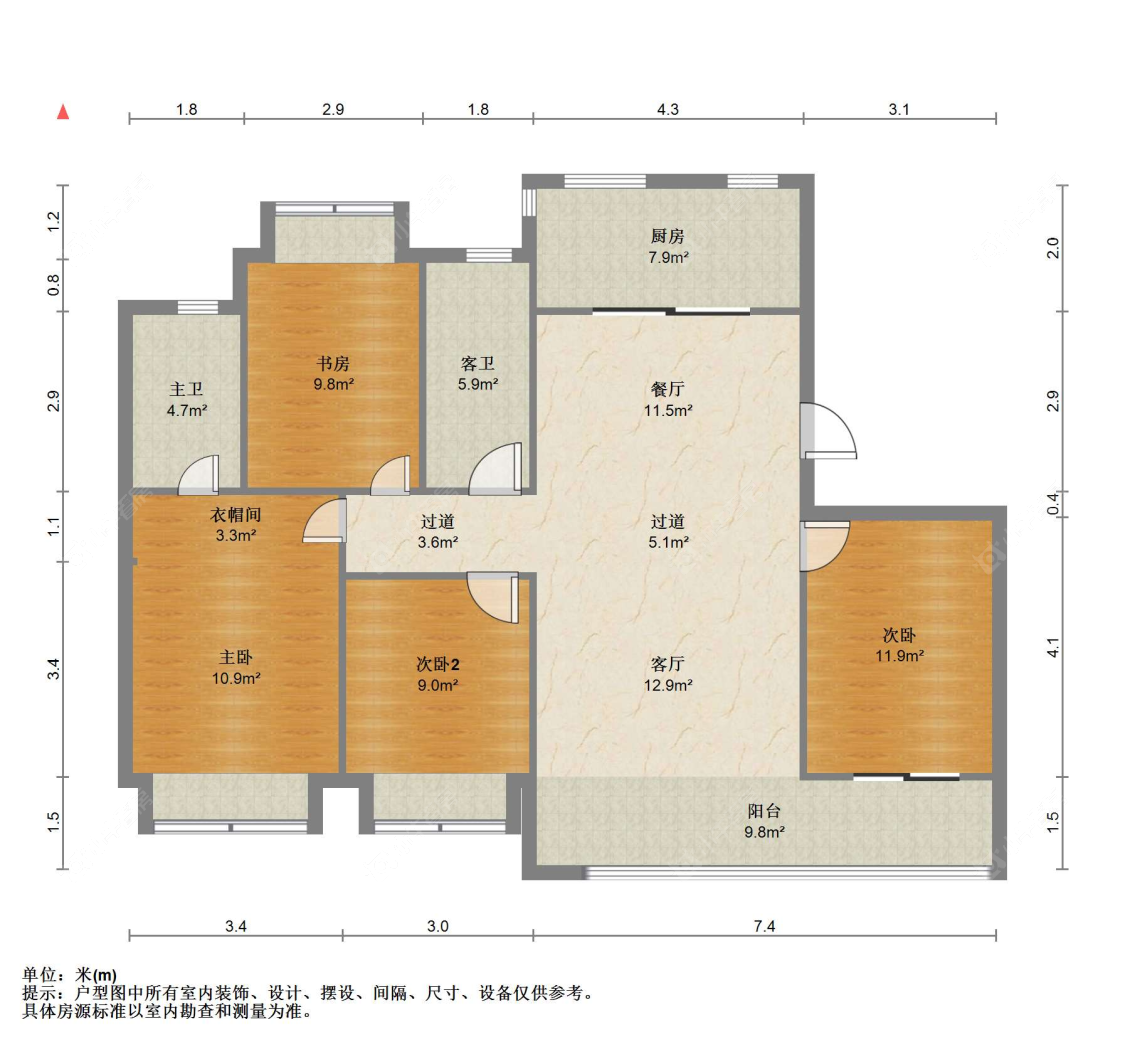 苏州中旅名门府在售二手房源户型图_小牛看房