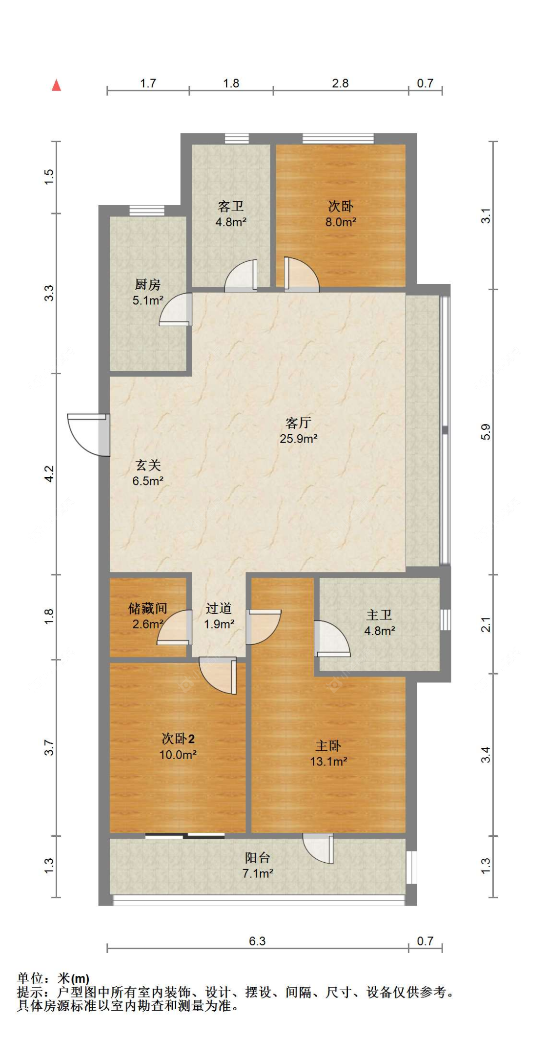 苏州金茂鸣悦棠前雅园在售二手房源户型图_小牛看房
