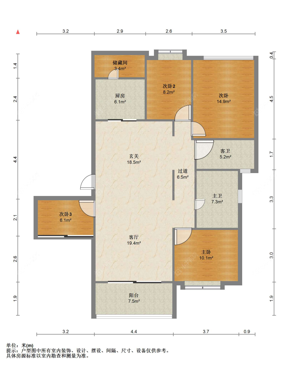 苏州美辰壹号在售二手房源户型图_小牛看房