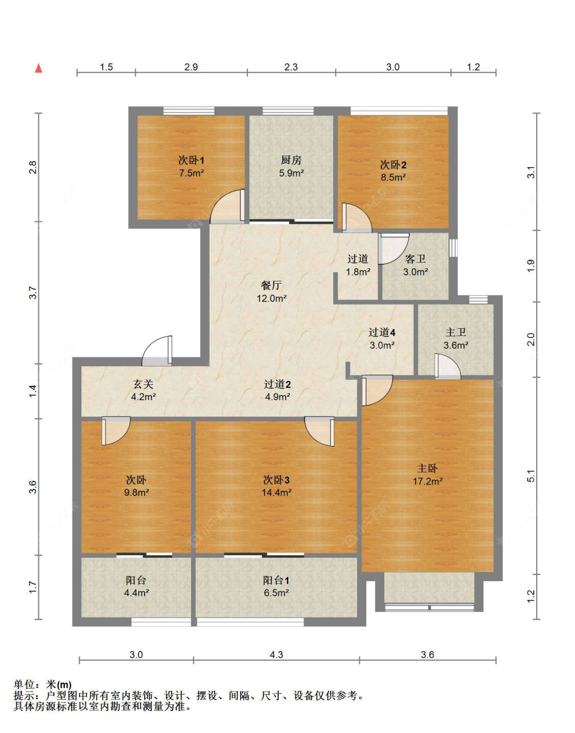 苏州翡翠公馆在售二手房源户型图_小牛看房