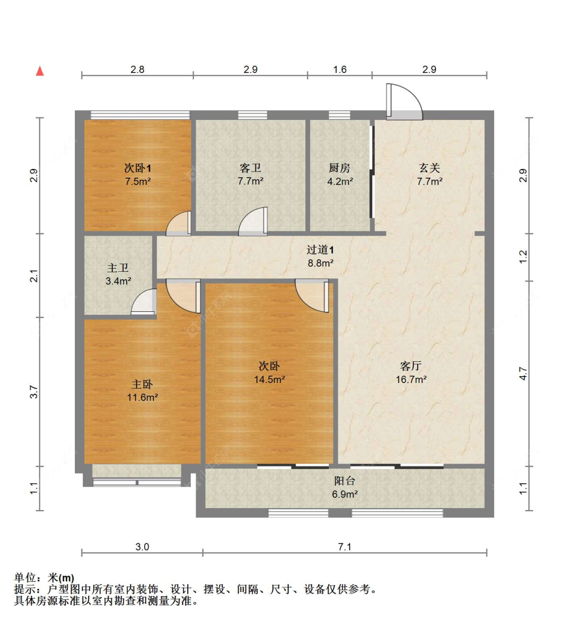 苏州翡翠公馆在售二手房源户型图_小牛看房