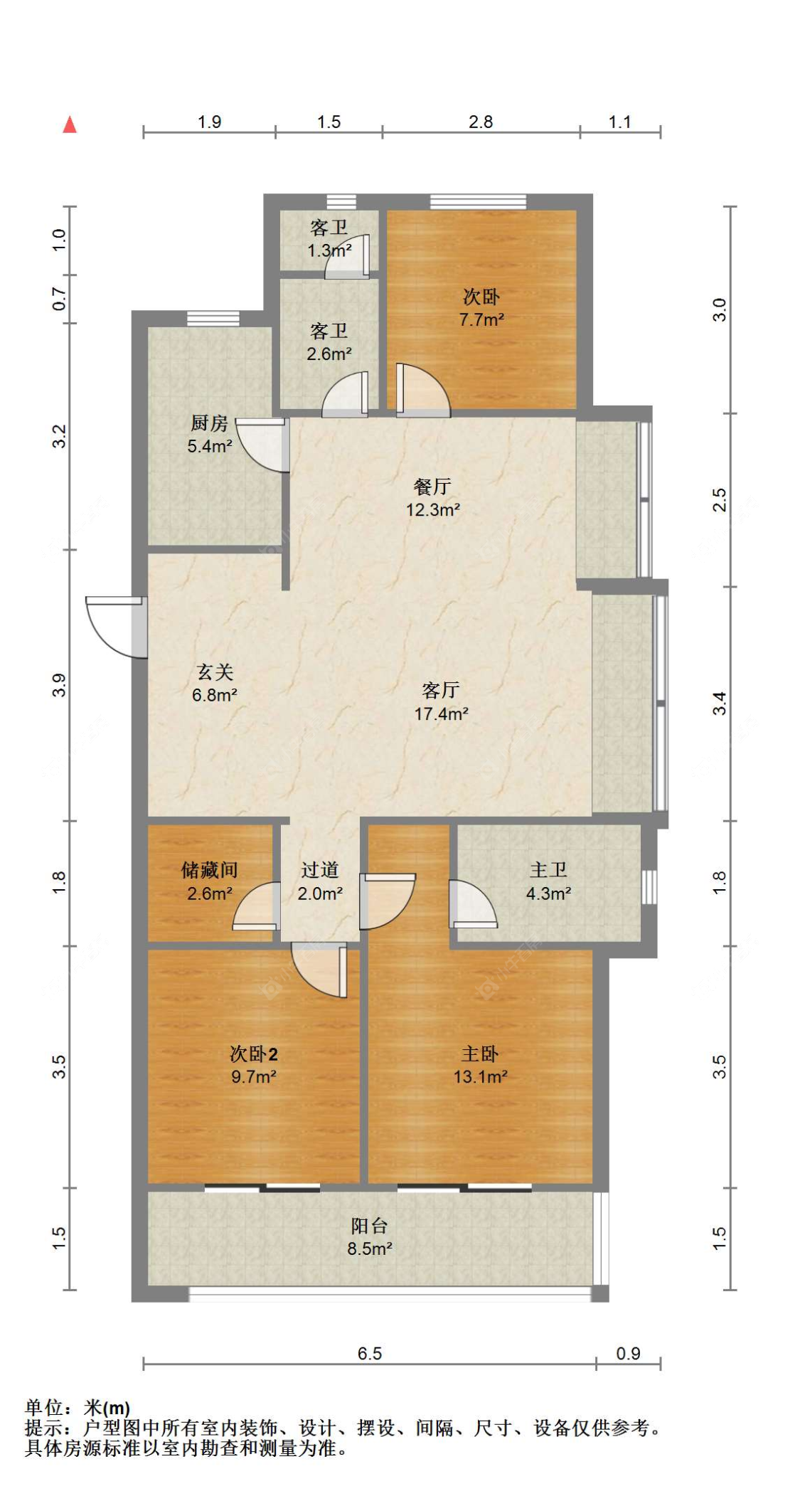 苏州金茂鸣悦棠前雅园在售二手房源户型图_小牛看房