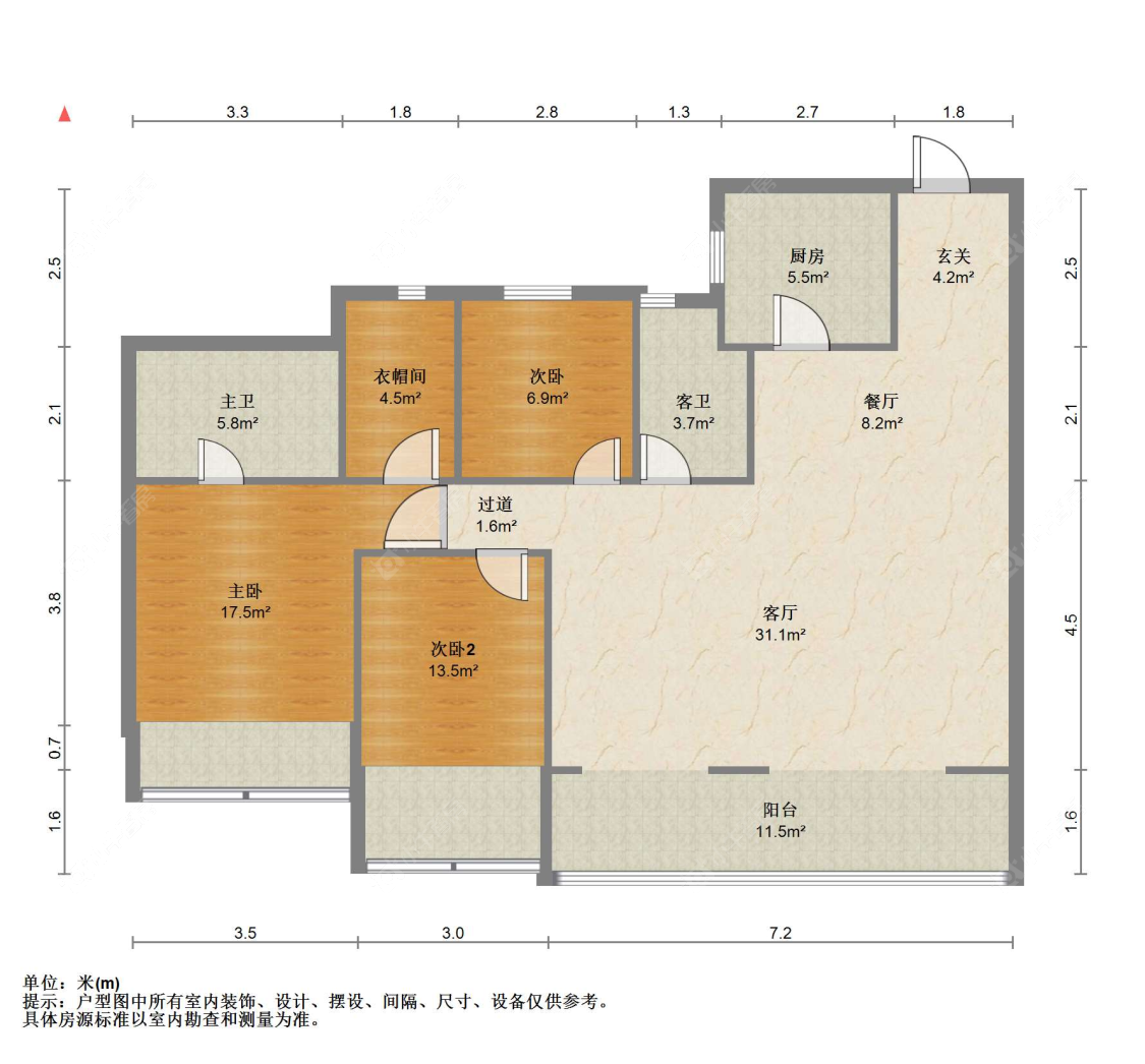 苏州金茂鸣悦棠前雅园在售二手房源户型图_小牛看房