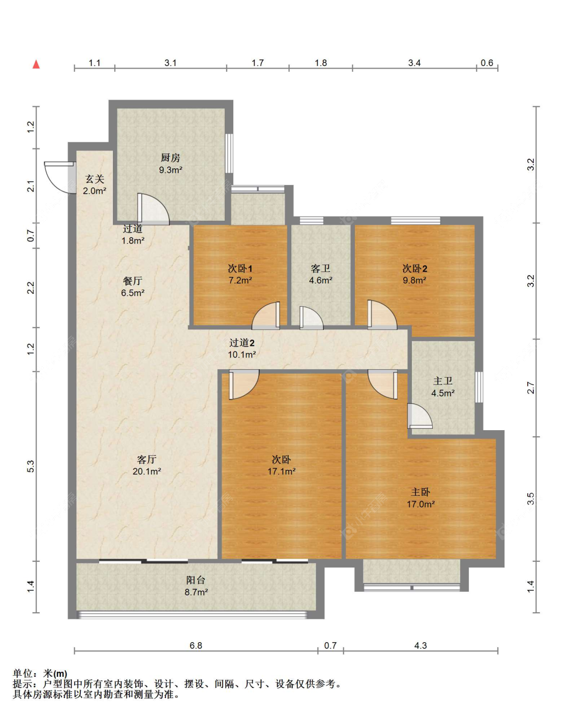 苏州金茂滨湖名邸在售二手房源户型图_小牛看房