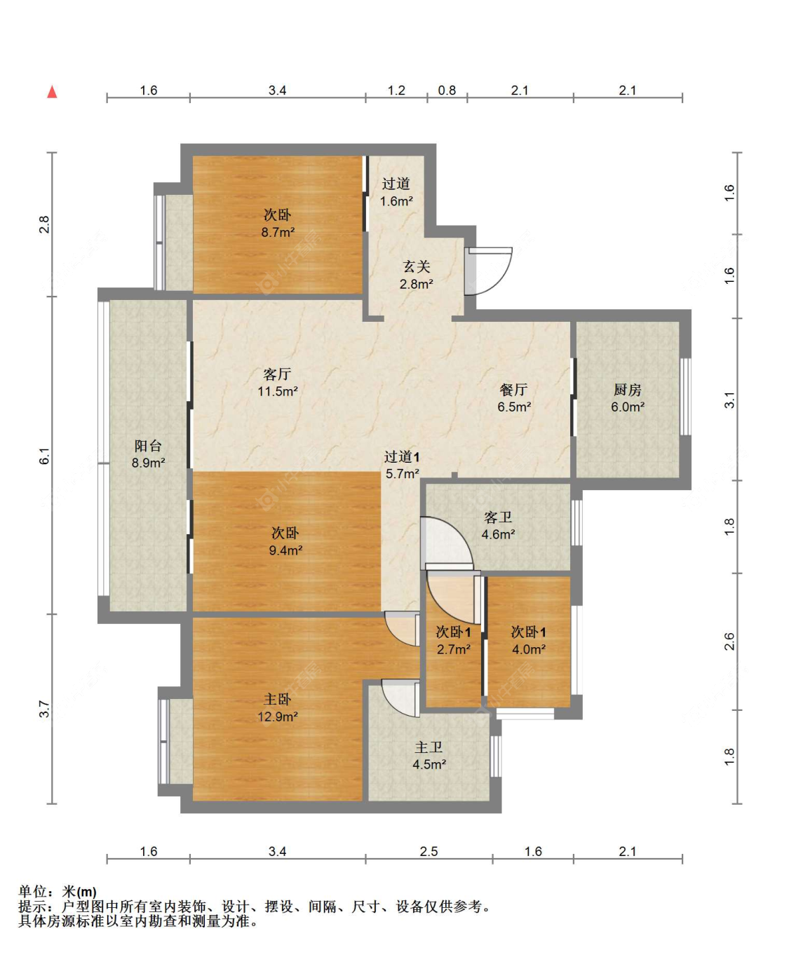 苏州金厦阳光经典花园在售二手房源户型图_小牛看房