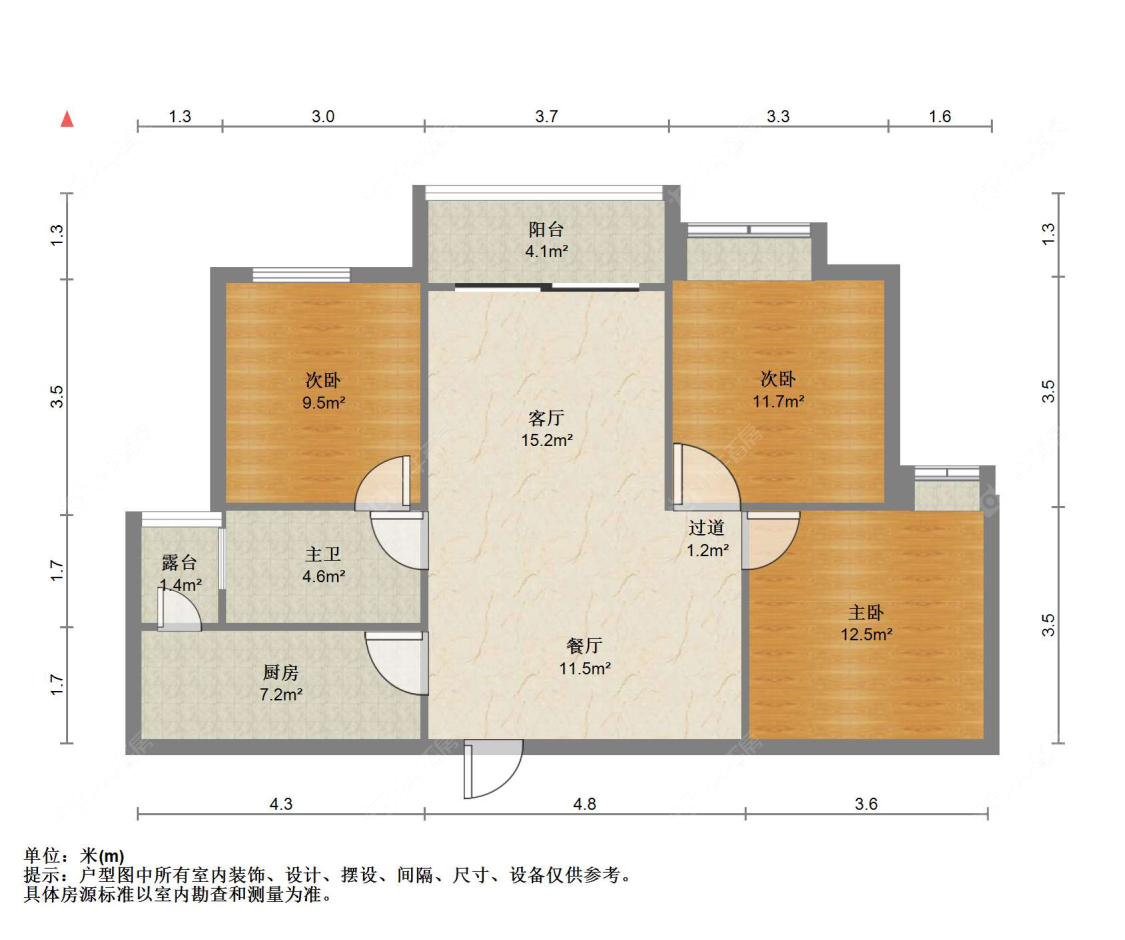 苏州碧桂园水蓝湾在售二手房源户型图_小牛看房