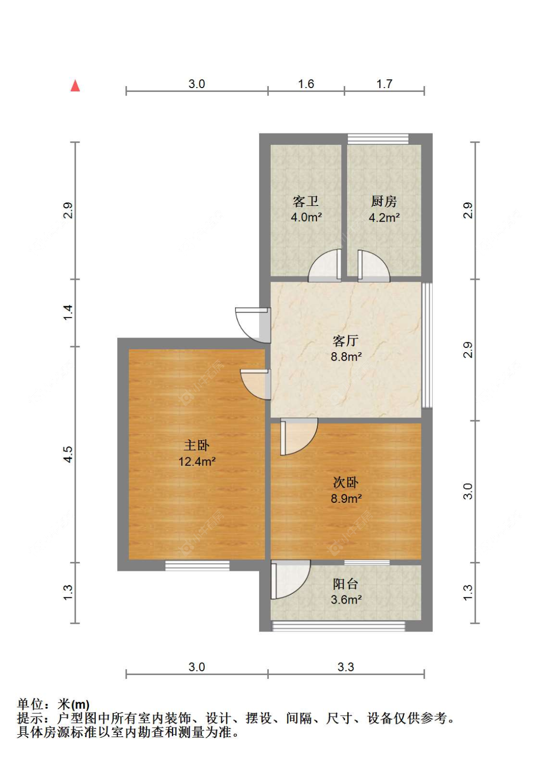 苏州花园浜四村在售二手房源户型图_小牛看房