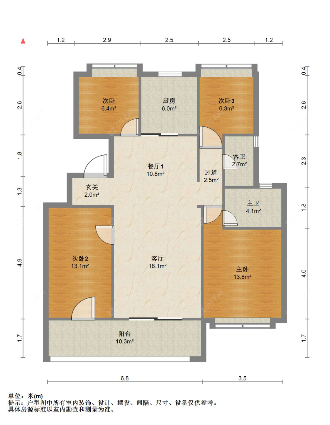 苏州锦鲤花园在售二手房源户型图_小牛看房