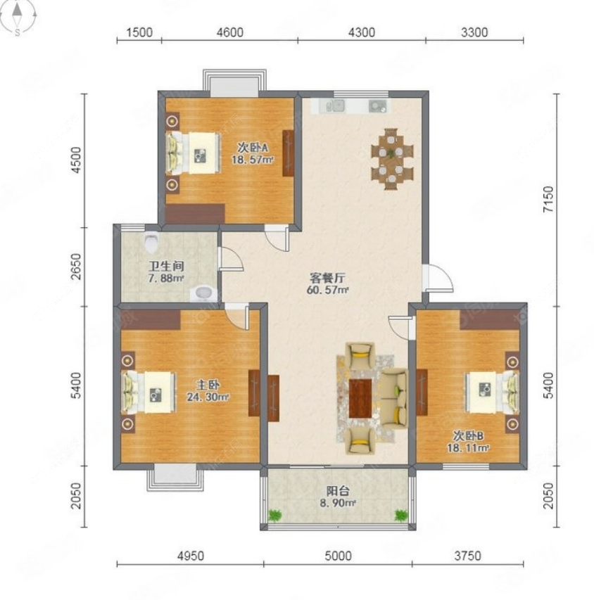 苏州今日家园(张家港)在售二手房源户型图_小牛看房
