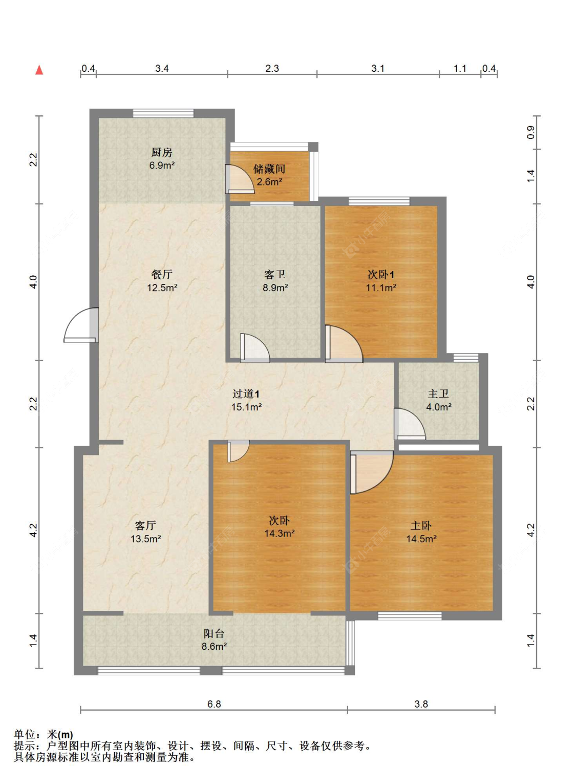 苏州七里庙小区四区在售二手房源户型图_小牛看房