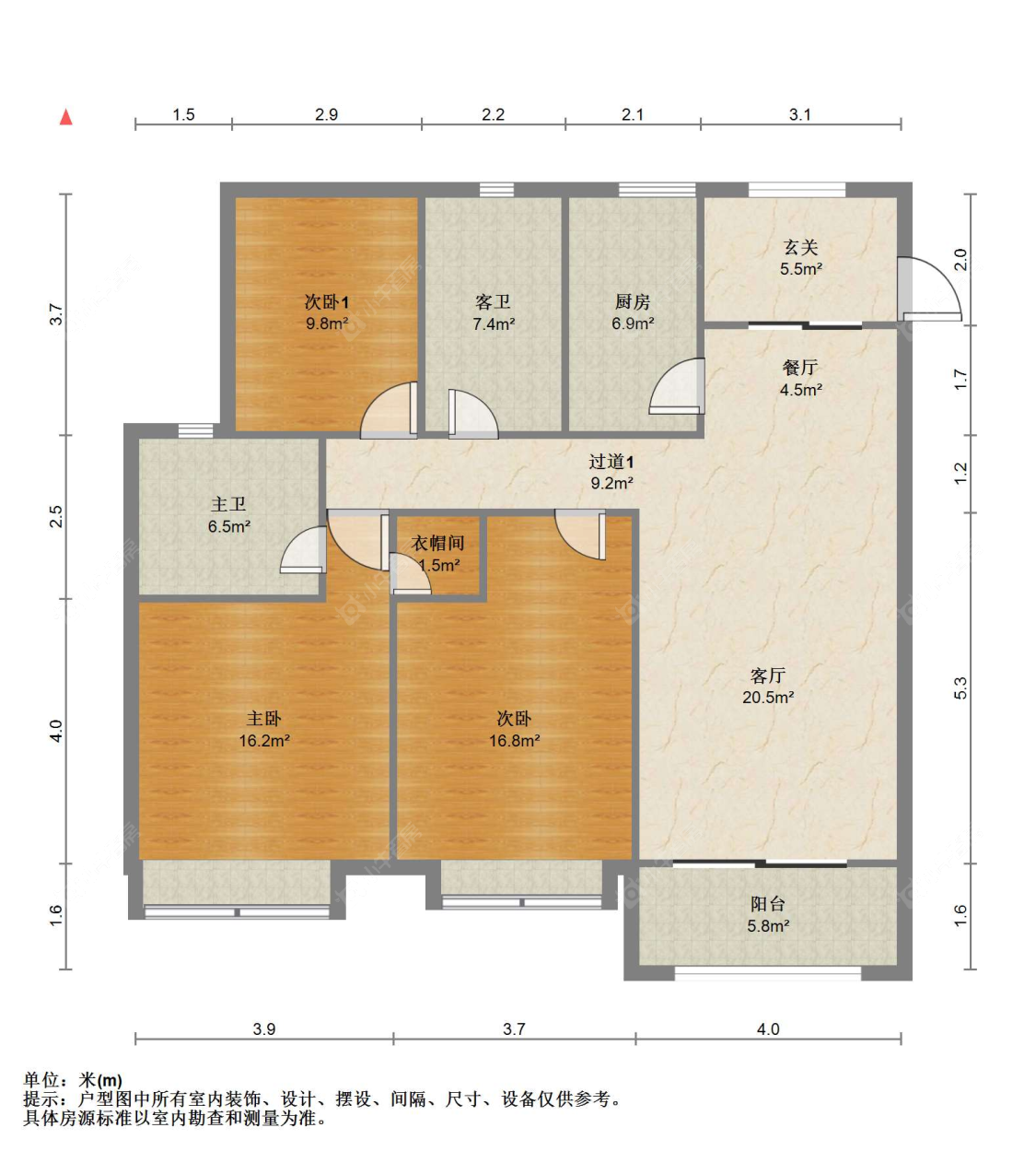 苏州金科廊桥雅苑在售二手房源户型图_小牛看房
