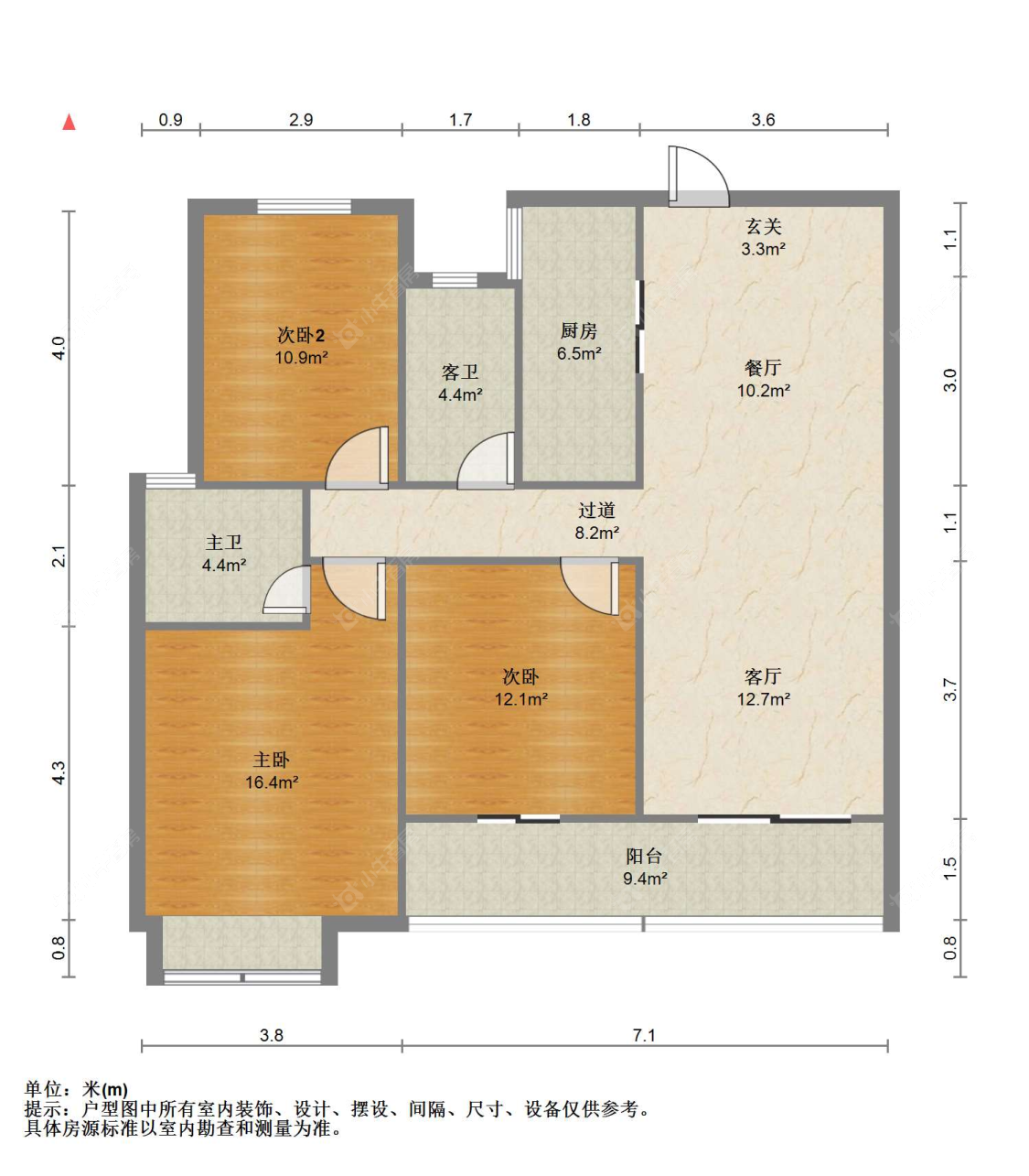苏州湖滨国际景苑在售二手房源户型图_小牛看房