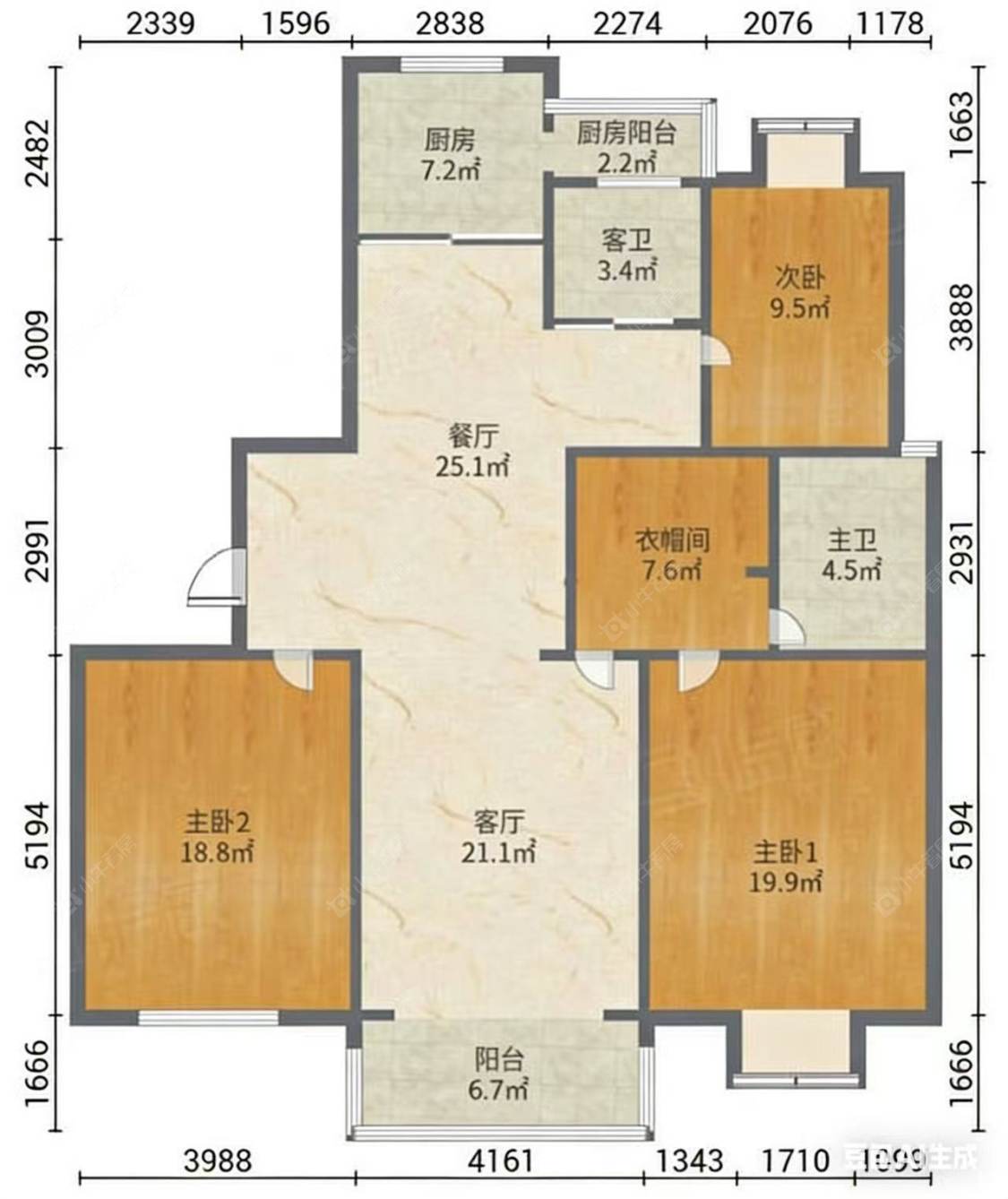 苏州金城花园在售二手房源户型图_小牛看房