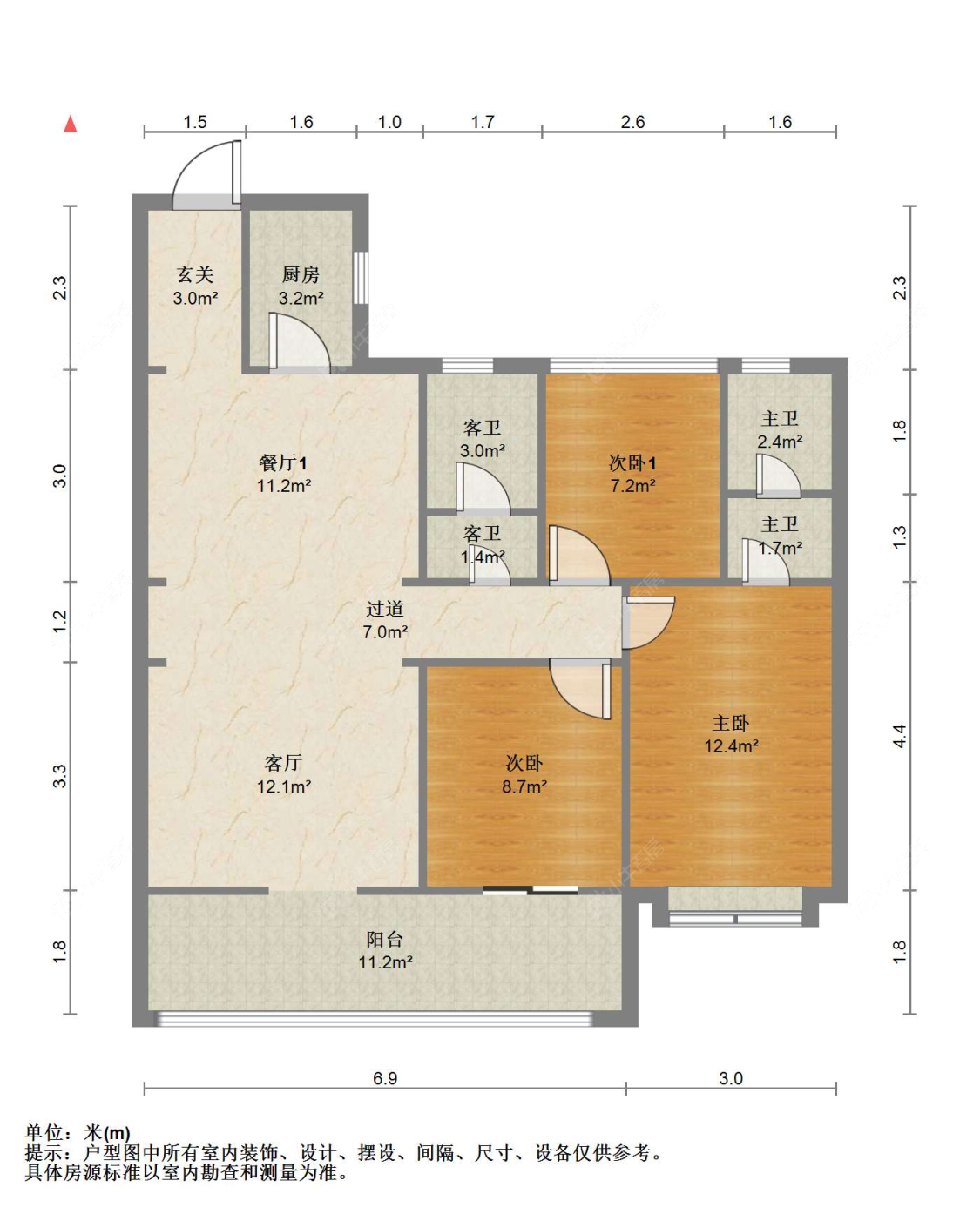 苏州翡翠公馆在售二手房源户型图_小牛看房