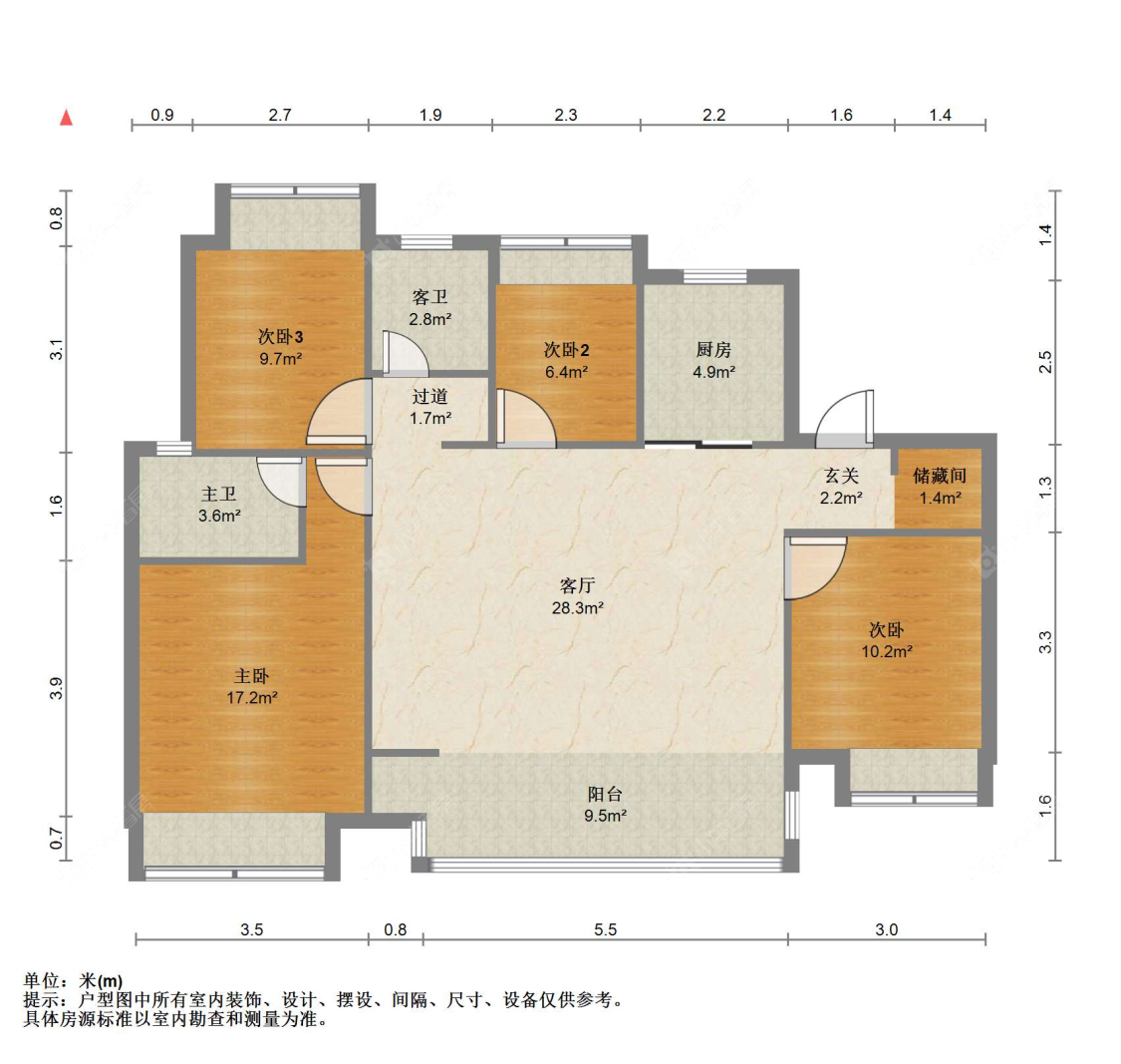 苏州棠颂云著在售二手房源户型图_小牛看房