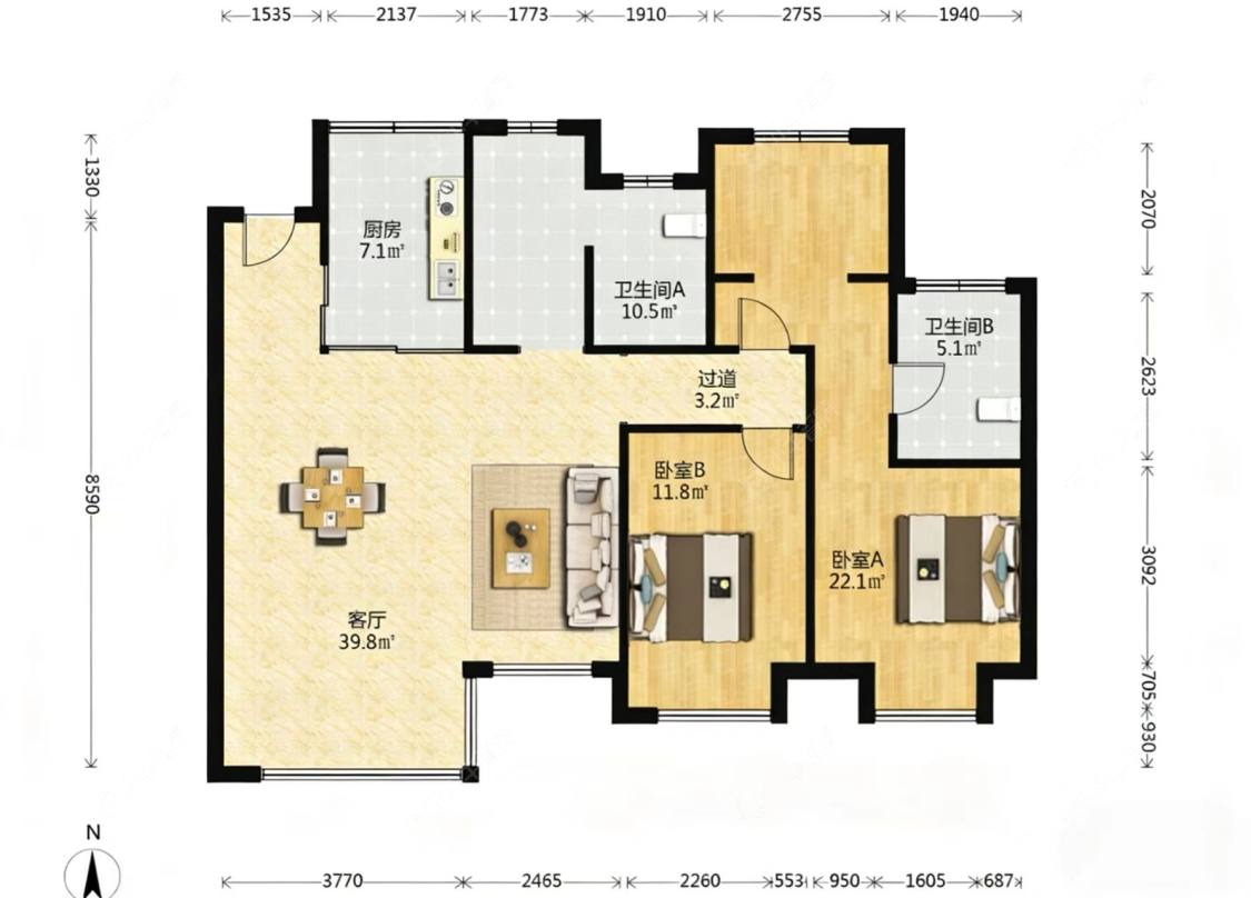 苏州中梁壹号院(二期)在售二手房源户型图_小牛看房