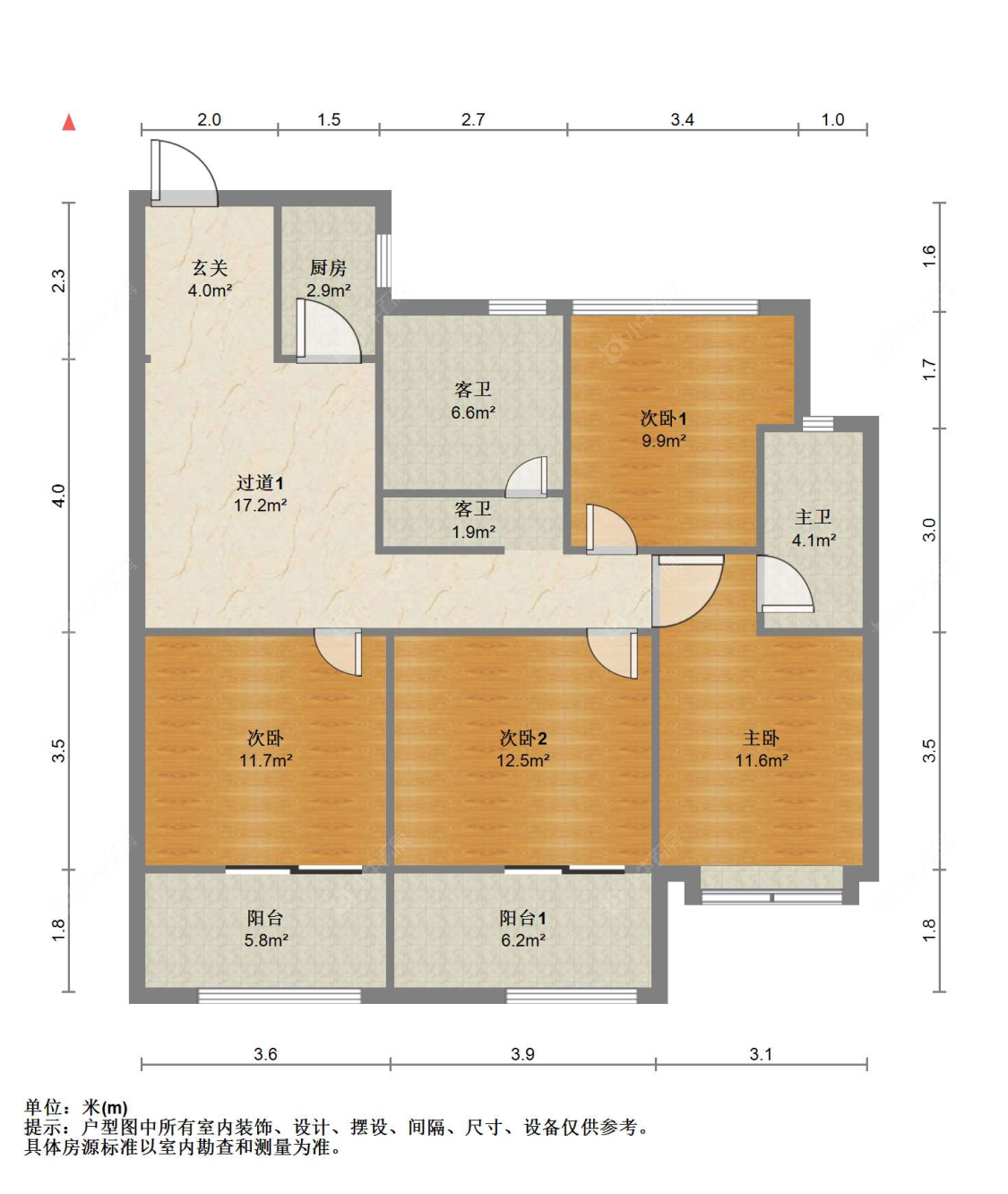 苏州翡翠公馆在售二手房源户型图_小牛看房