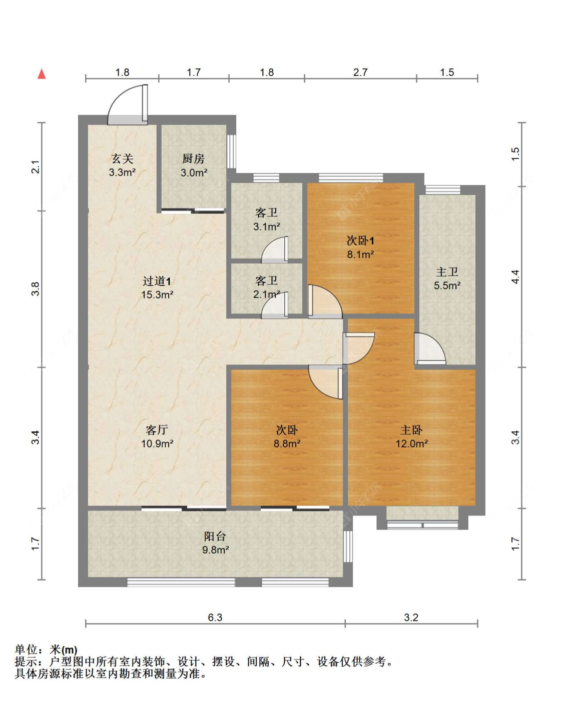 苏州翡翠公馆在售二手房源户型图_小牛看房