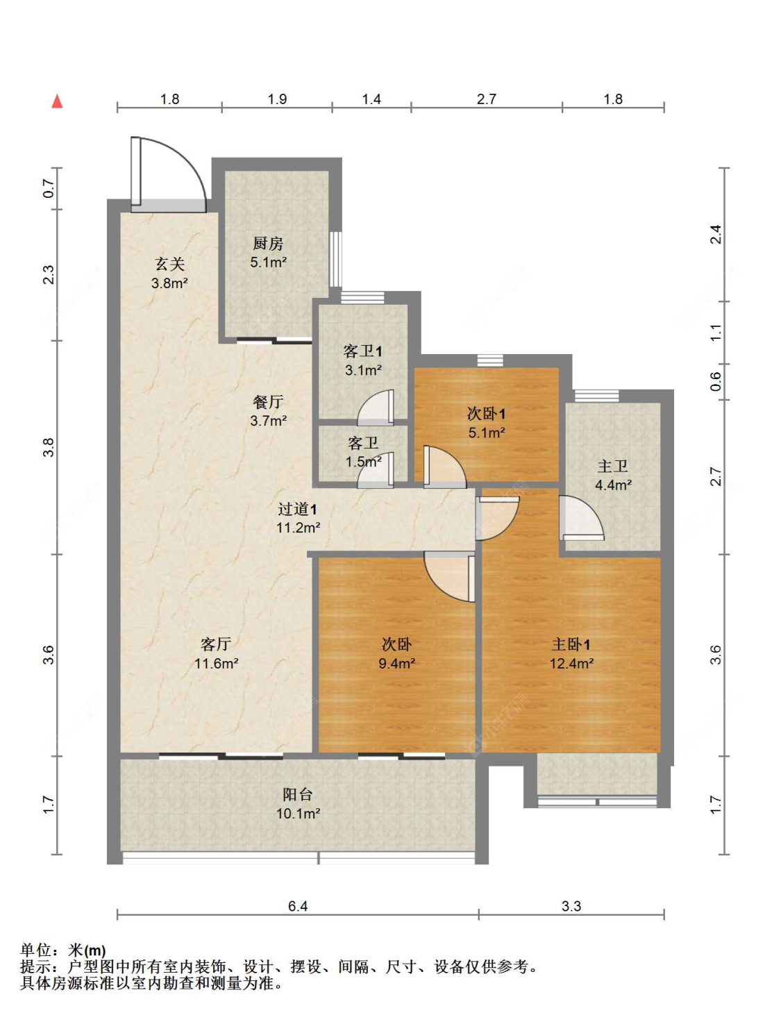 苏州翡翠公馆在售二手房源户型图_小牛看房