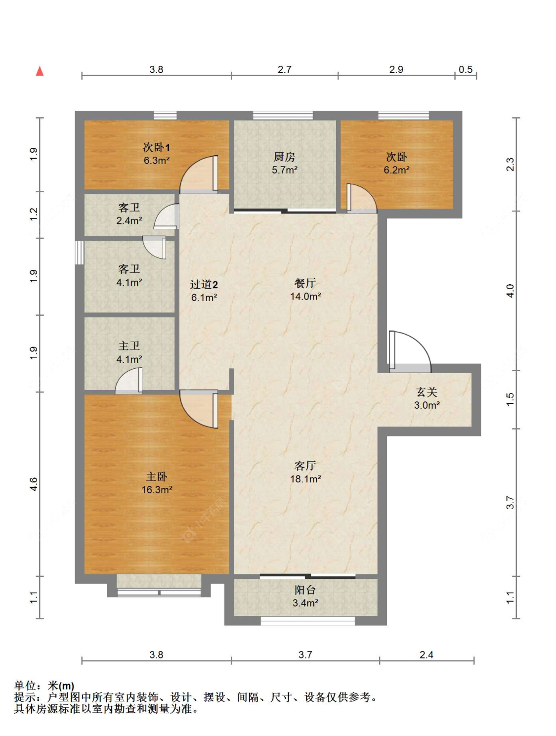 苏州翡翠公馆在售二手房源户型图_小牛看房