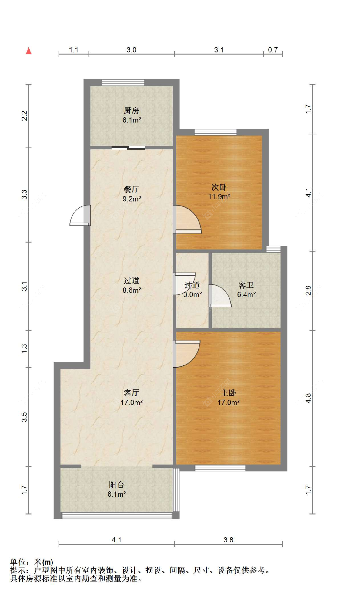 苏州前溪锦苑在售二手房源户型图_小牛看房