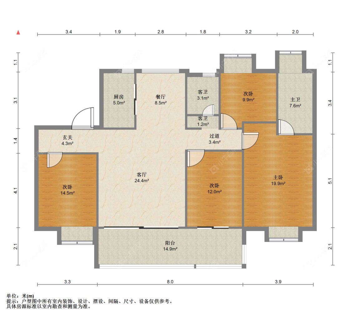 苏州碧桂园翡翠湾(三期)在售二手房源户型图_小牛看房