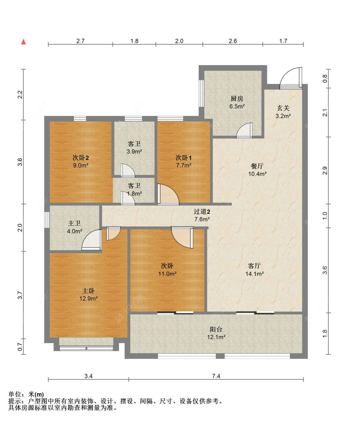 苏州翡翠公馆在售二手房源户型图_小牛看房