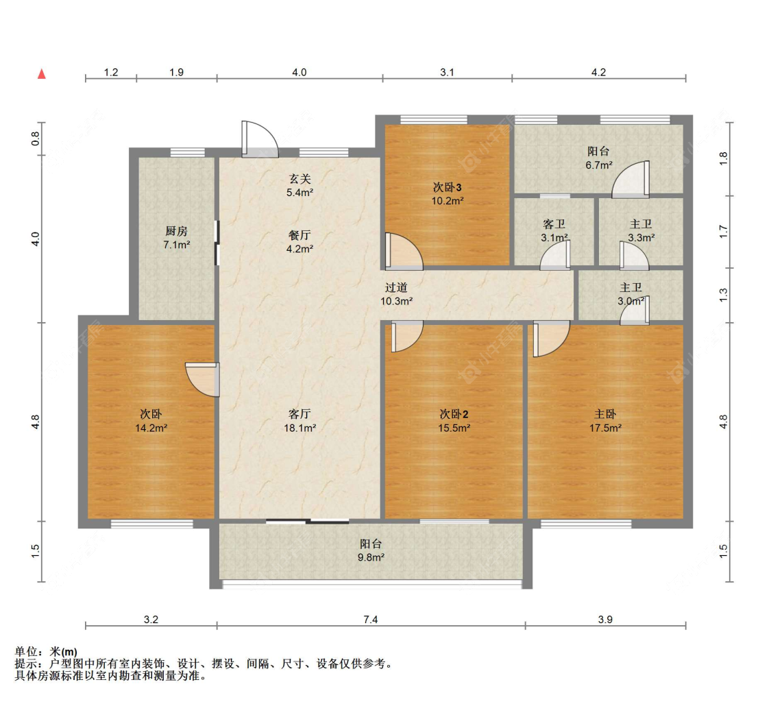 苏州中梁壹号院(一期)在售二手房源户型图_小牛看房