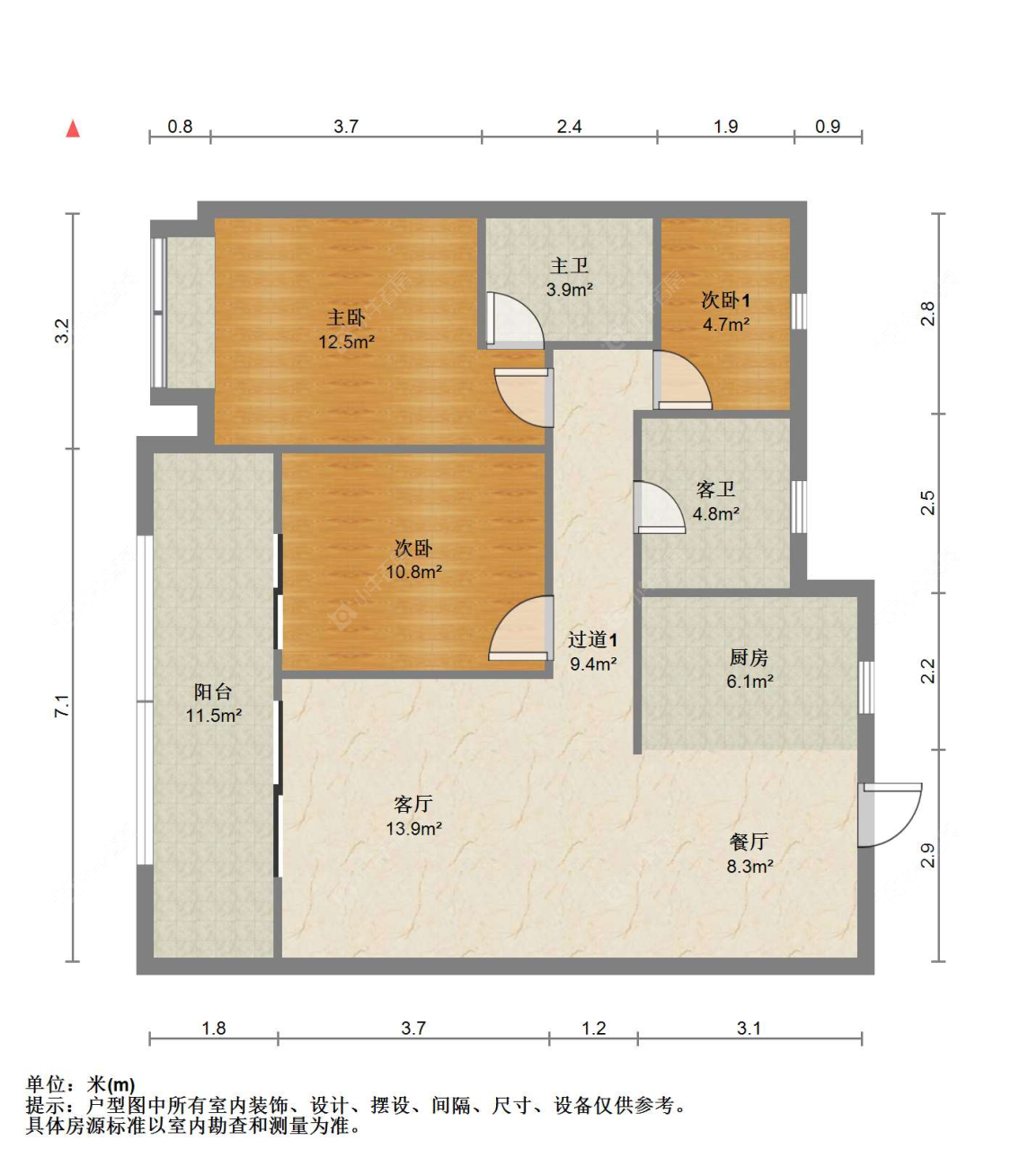 苏州翡翠公馆在售二手房源户型图_小牛看房